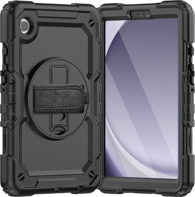 Just in Case tablet Hoes geschikt voor Samsung Galaxy Tab A9 - Shockproof Case met Screenprotector - Zwart