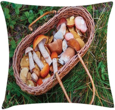 ABAKUHAUS Paddenstoel-kussenhoes – Decoratief 40x40 cm – Dubbelzijdig bedrukt