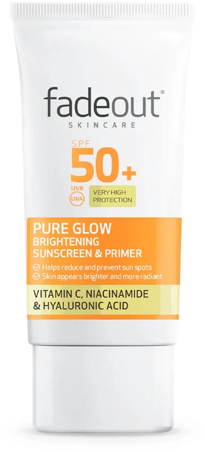 Fade Out Pure Glow Brightening Sunscreen & Primer SPF50+ 50ml - 3-in-1 Zonnebescherming & Primer - Vitamine C & Niacinamide