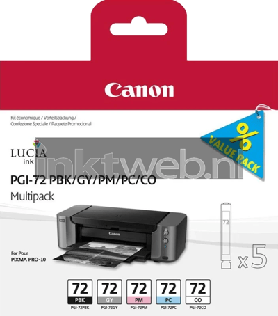 Canon Inktcartridge PGI-72PBK/GY/PM/PC/CO 5-kleuren Multipack