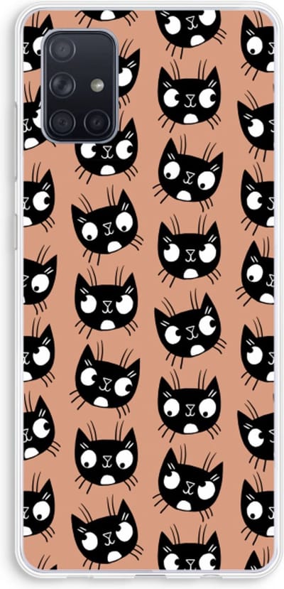 Case Company® - Hoesje geschikt voor Samsung Galaxy A71 hoesje - Kat - Soft Cover Telefoonhoesje - Bescherming aan alle Kanten en Schermrand
