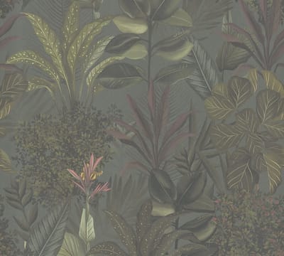 PLANTEN EN STRUIKEN BEHANG | Floraal - Groen Bordeaux - Living Walls Drawn Into Nature