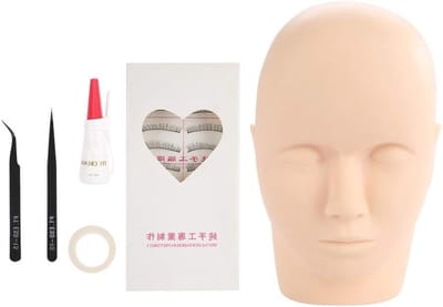 Eyelash Extension Oefenset voor Beginners - Mannequin Wimpers, Valse Wimpers en Make-up Oefening voor Schoonheidstudenten