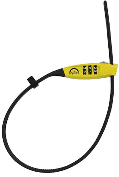 Squire Straplok Combi 10 - Fietsslot - Cijferslot - Ultra lichtgewicht Zip-Tie slot - 45 cm - Geel