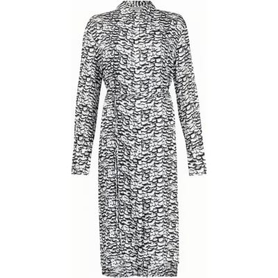 AllSaints Anya Plume Dress Chalk White Maat: XS | Blousejurken Outlet | Dames | Wit