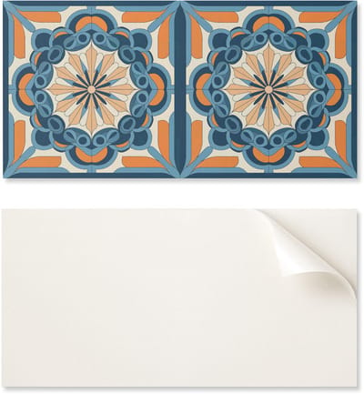 Zelfklevend vinyl wandpaneel 100x50 cm met mandala-patroon en bloemenmotief.