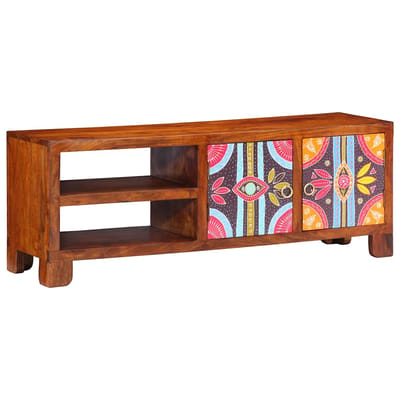 vidaXL - TV-meubel - 110x30x40 - massief - acaciahout - meerkleurig