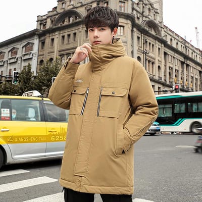 Heren Middellang en Lang Nieuw Trendy Merk Winter Warm Koreaanse Versie Modetrend Knappe Jas XXXL