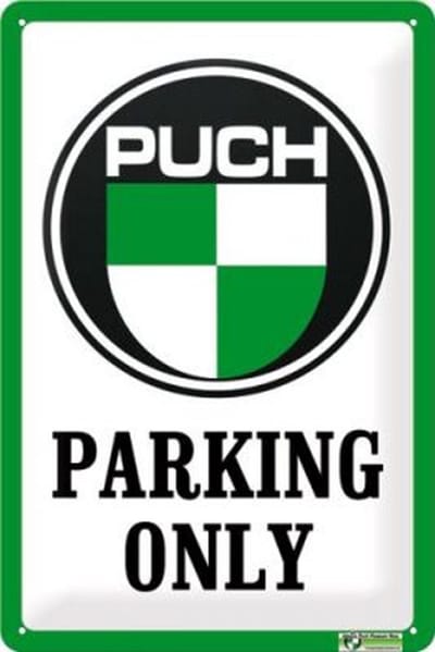 Metalen Wandbord Puch Parking - 20 x 30 cm in Reliëf uitgevoerd