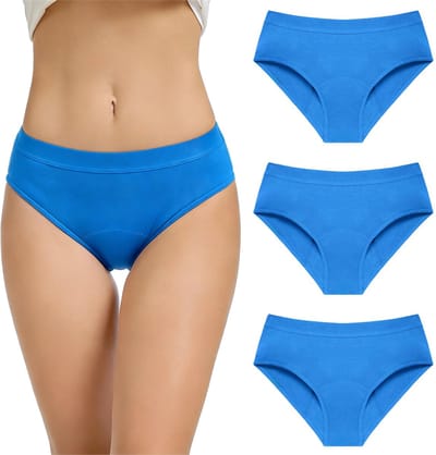 Damesondergoed - 3-pack - Maat S - Geschikt voor 50-60 kg - Geschikt voor een tailleomtrek van 30 cm - Slipjes - Menstruatieondergoed - Damesondergoed met middelhoge taille - Verdikt ondergoed - Elastisch ondergoed - Comfortabele slipjes voor thuis