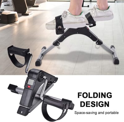 Opvouwbare Fietstrainer - Hometrainer Indoor - Thuistraining Benen - Verstelbare Weerstand - 39 x 36 x 18 cm - Zwart