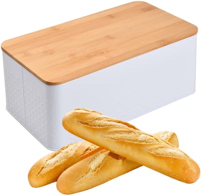 Dailygoods- Broodbox met Snijplank - Broodtrommel met Schuifdeksel - Broodbewaarcontainer - Rectangular - 33 x 18 x 13.5 cm - Houdt Voedsel Langdurig Vers - Broodopslag