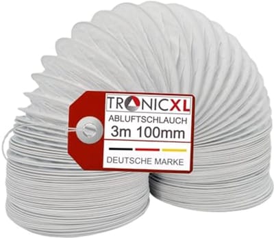 PVC afvoerslang 100 mm - 3 meter voor droger en ventilatie