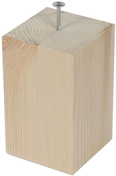 Meubelpoot vierkant 9 bij 9 cm en hoogte 15 cm van massief hout, 9 x 9 cm - Set van 4 stuks