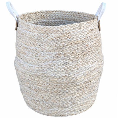 Lavandoux - Wasmand - Belly Mand - Zeegras - Naturel - Ø40 x H45 cm