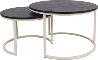 MaximaVida ronde salontafel set Chicago XL 75 cm ivoor - pinewood fineer