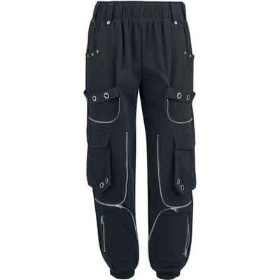 Gothicana by EMP - Gothic Stoffen broek - Joggers met klinknagels en zakken - S tot XXL - voor Vrouwen - zwart