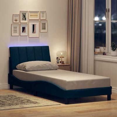 vidaXL - Bedframe - zonder - matras - "Hanko" - 80x200 - cm - stof - blauw
