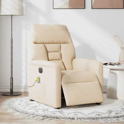 vidaXL - Massagestoel - elektrisch - verstelbaar - microvezelstof - beige