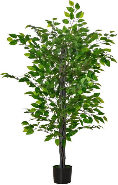 Homcom Kunstmatige Ficusplant — 135 cm — 756‑bladeren — groene‑pot — realistisch — decoratief