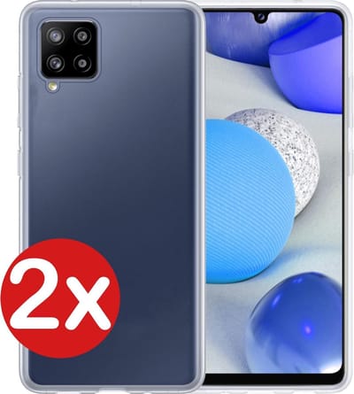 Hoesje - 2 Stuks - Geschikt voor Samsung Galaxy A42 - Sterk & Shockproof - Telefoonhoes - Back Cover - Case Siliconen - Telefoon Hoes - Transparant