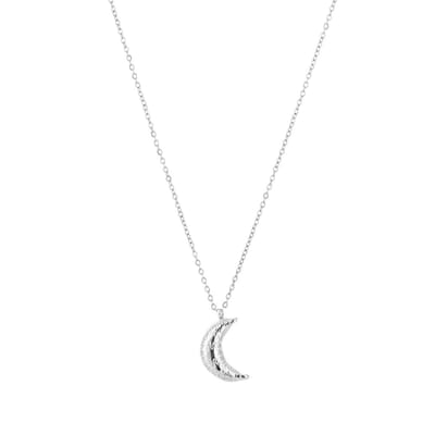 Bijoutheek Collier Maan Bewerkt Zilver