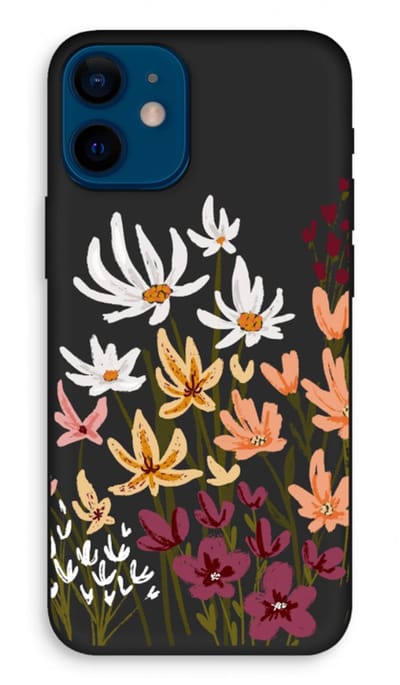 Case Company® - Hoesje geschikt voor iPhone 12 mini hoesje - Painted wildflowers - Biologisch Afbreekbaar Telefoonhoesje - Bescherming alle Kanten en Schermrand