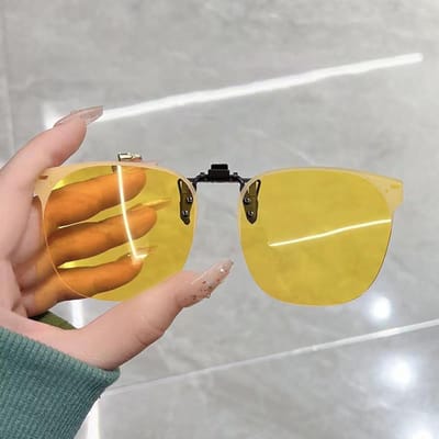 Heren Clip-on Zonnebril Gepolariseerd Flip-up Bril Dames Verloop Fotochromatisch Anti UV400 Zonnebril Nachtzicht Bril Polarized yellow