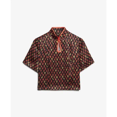 Superdry - Top van jacquard met mandarijnkraag - Dames - Tops