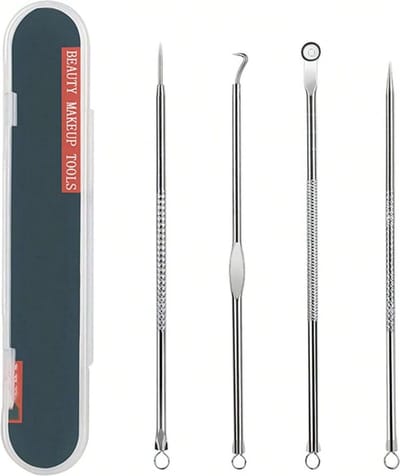 Waledano® Professionele 4 Delige Acne & Mee-eters Verwijderen Set - Comedonenlepel - Puistenset - Blackhead remover - Huidverzorging