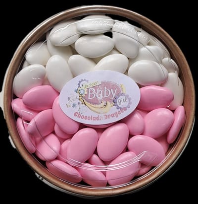 chocolade-dragees - roze-wit - 800 gram doopsuiker - suikerboon - chocoladedragee - doopsuiker
