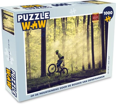 Puzzel Op de mountainbike door de bossen van Denemarken - Legpuzzel - Puzzel 1000 stukjes volwassenen