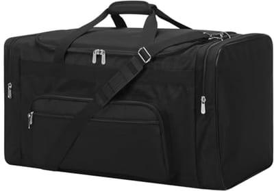 Sport Holdall Plunjezak - Ruime Sporttas met Schouderriem voor Weekenduitjes - 75L Zwart