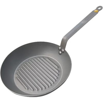 de Buyer Mineral B Grillpan 26 cm – Plaatstalen Grillpan – PFAS-vrij – Geschikt voor Inductie – Made in France