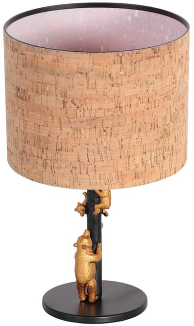 Anne Lighting - tafellamp - Animaux - naturel zwart - metaal textiel - nachtkastlamp - E27 - 4354ZW