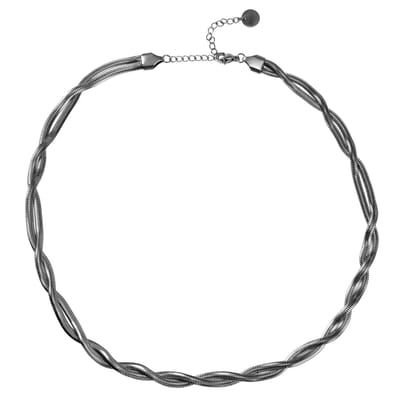 Ketting Dames - Gepolijst RVS - Verstelbaar - Slangenketting - Dubbele Gevlochten Ketting