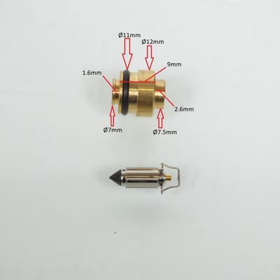Siège de pointeau de 2.4 pour carburateur moto Kawasaki 1100 ZRX 1997 à 2000 FVS-402 / 16030-1077 Neuf