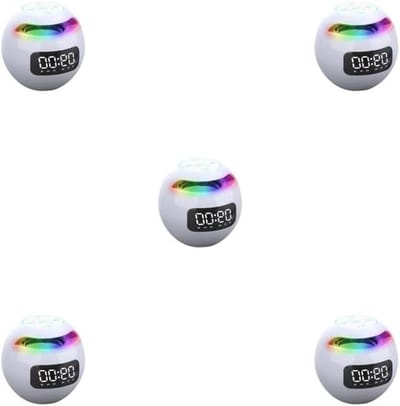 Bluetooth Wekker - Draagbare Audio - Muziek Luisteren - Ademhalingslamp Functie - 5 Set - Wit