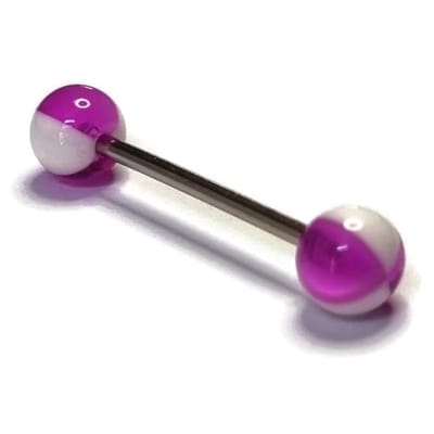 Aramat Jewels | Piercings | Paarse Acryl Stalen Tongpiercing | | | |6mm | Staal | Volwassenen | Verkleurd niet