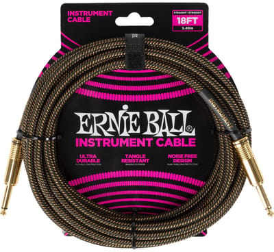 Ernie Ball 6432 Braided Pay Dirt instrumentkabel 5,5 meter