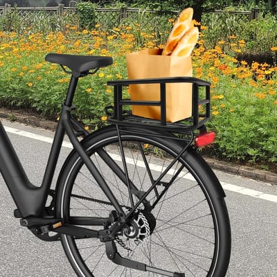Fietsmand Achter - Bagagedrager Mand - Fietsen Boodschappen - Afneembaar IJzer - 34x30cm - Zwart