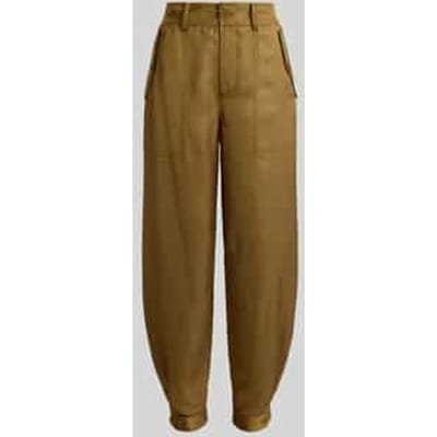 Relaxed tapered cargobroek van mix van viscose en linnen