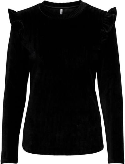 Only Trui Onlfenja Life L/s Frill Top Jrs 15245210 Black Dames Maat - XS