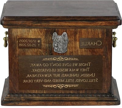 Honden Urn - Gedenk Urn - Herdenking Hond - Koud Gietbrons Portret - 29x21x22 cm - Brons