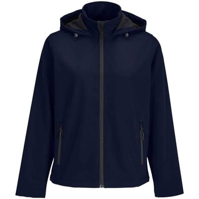 SOLS Dames Race Hooded Soft Shell Jacket (Frans Marineblauw)