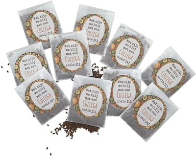 25 stuks, Wat zijn we blij met een collega zoals jij, weggeefzakjes zaden,Biologische Tuinkers met tekst, bedankje,collega,attentie,uitdeelkadootje,eco,green gift,personeel attentie,