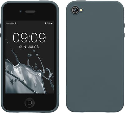 kwmobile telefoonhoesje geschikt voor Apple iPhone 4 / 4S - Hoesje voor smartphone - Back cover in leisteen