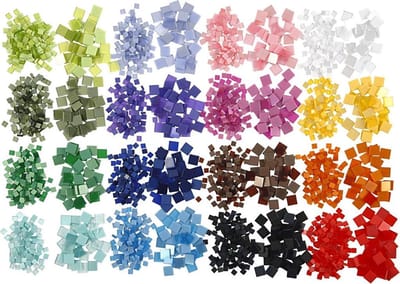 Mini mozaiek, afm 5x5+10x10 mm, dikte 2 mm, 32x25 gr/ 1 doos