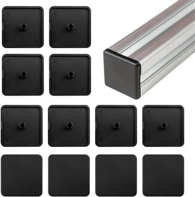 Eindkappen Aluminium Profiel - Afdekkappen Vierkante Buis - Constructies Afwerken - Weerbestendig ABS Materiaal - 40x40 mm 12 Stuks - Zwart