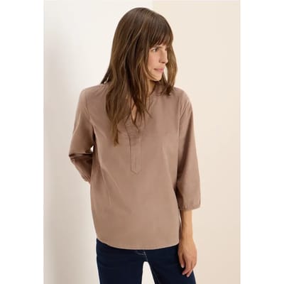 Corduroy blouse met gespleten hals